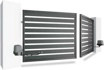 Außentorantriebskit für Flügeltore inkl. Infrarot Lichtschranken-Set und 2 Design- Handsender