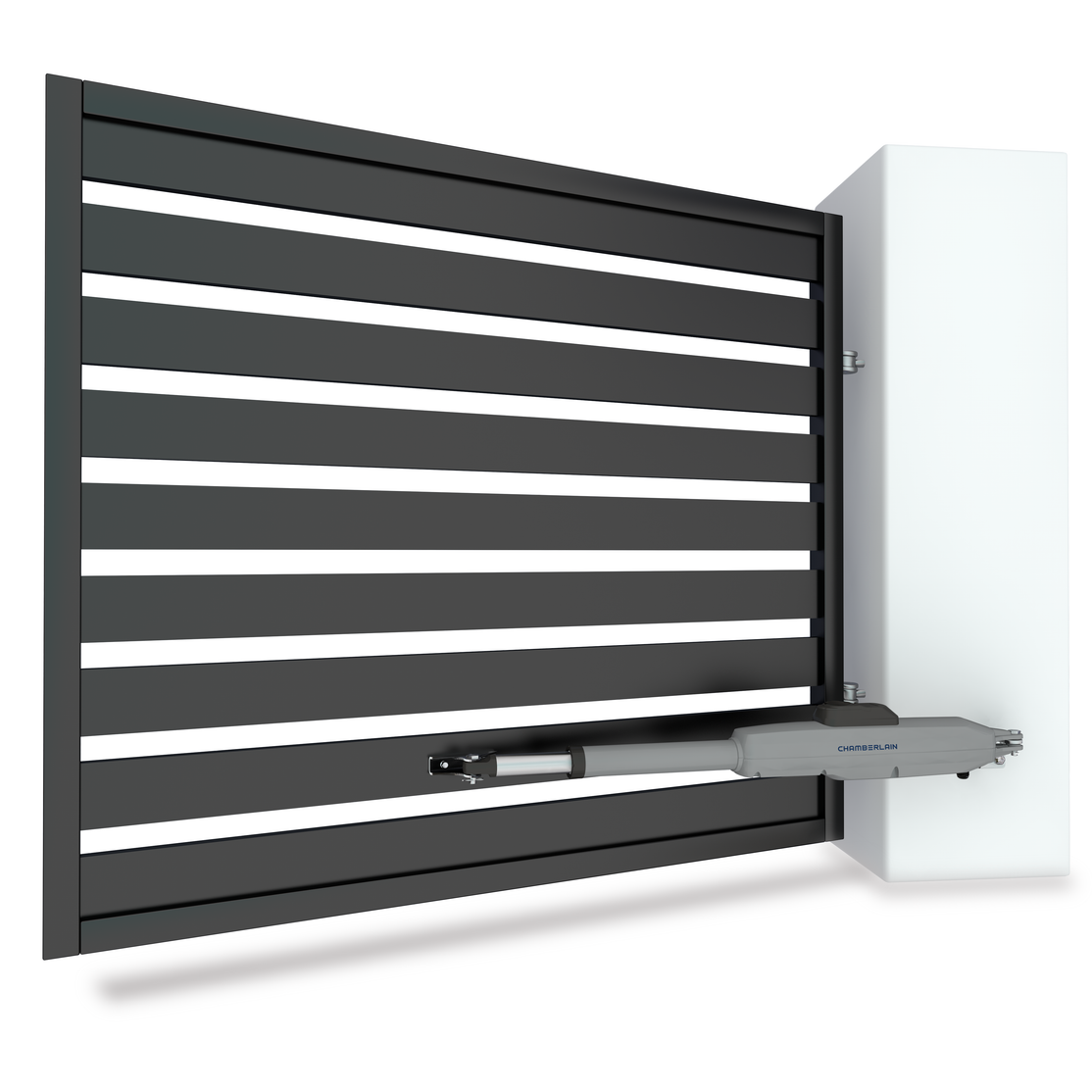 Drehtorantrieb für ein- und zweiflügelige Standard-Drehtore inkl. Design-Handsender und Infrarot Lichtschranken-Set