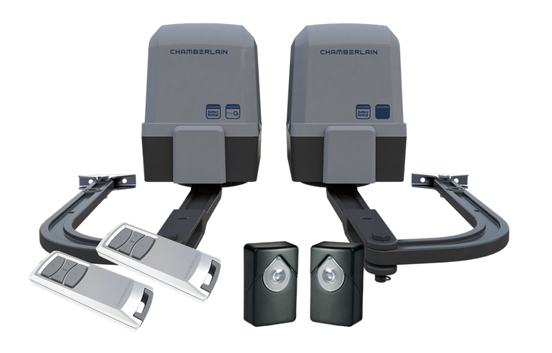 Außentorantriebskit für Flügeltore inkl. Infrarot Lichtschranken-Set und 2 Design- Handsender