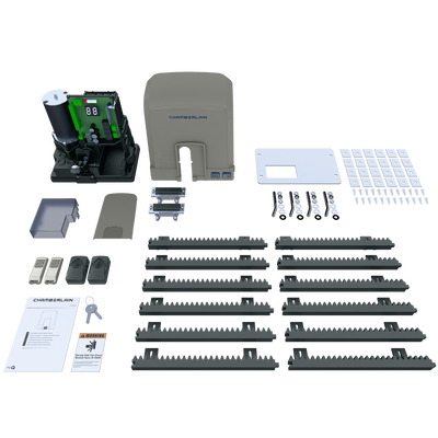 Außentorantriebskit für Schiebetore inkl. Infrarot Lichtschranken-Set und 2 Design- Handsender