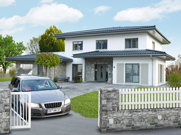 Außentorantriebskit für Flügeltore inkl. Infrarot Lichtschranken-Set und 2 Design- Handsender